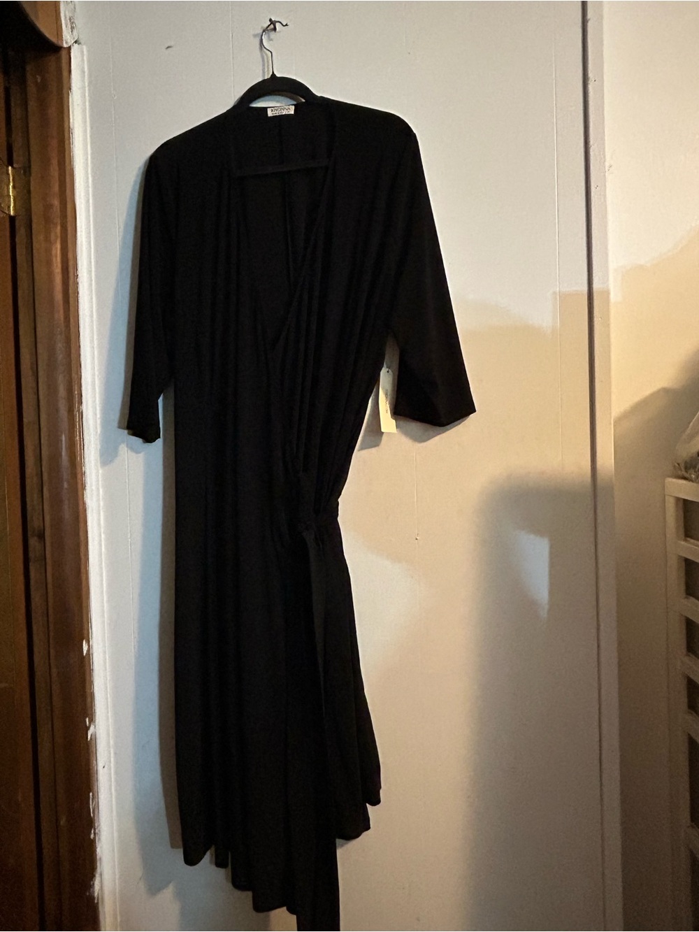 NWT 3x Kiyonna Black Wrap-Style Midi Dress